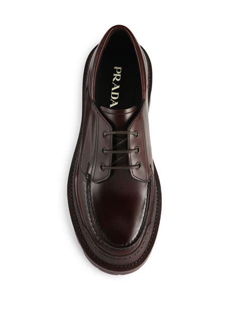 prada brown derby brogues|Men's Lace.